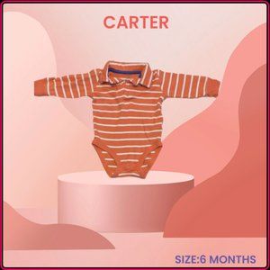 CARTERS ONE PIECE ORANGE COLOURED BABY SUIT SIZE 6 MONTHS